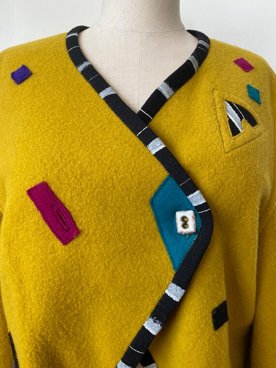 Katherine Tilton Wool 1990's Abstract Bolero Jacke