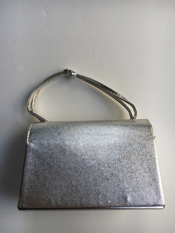 Silver Lame' Box Purse - image 7