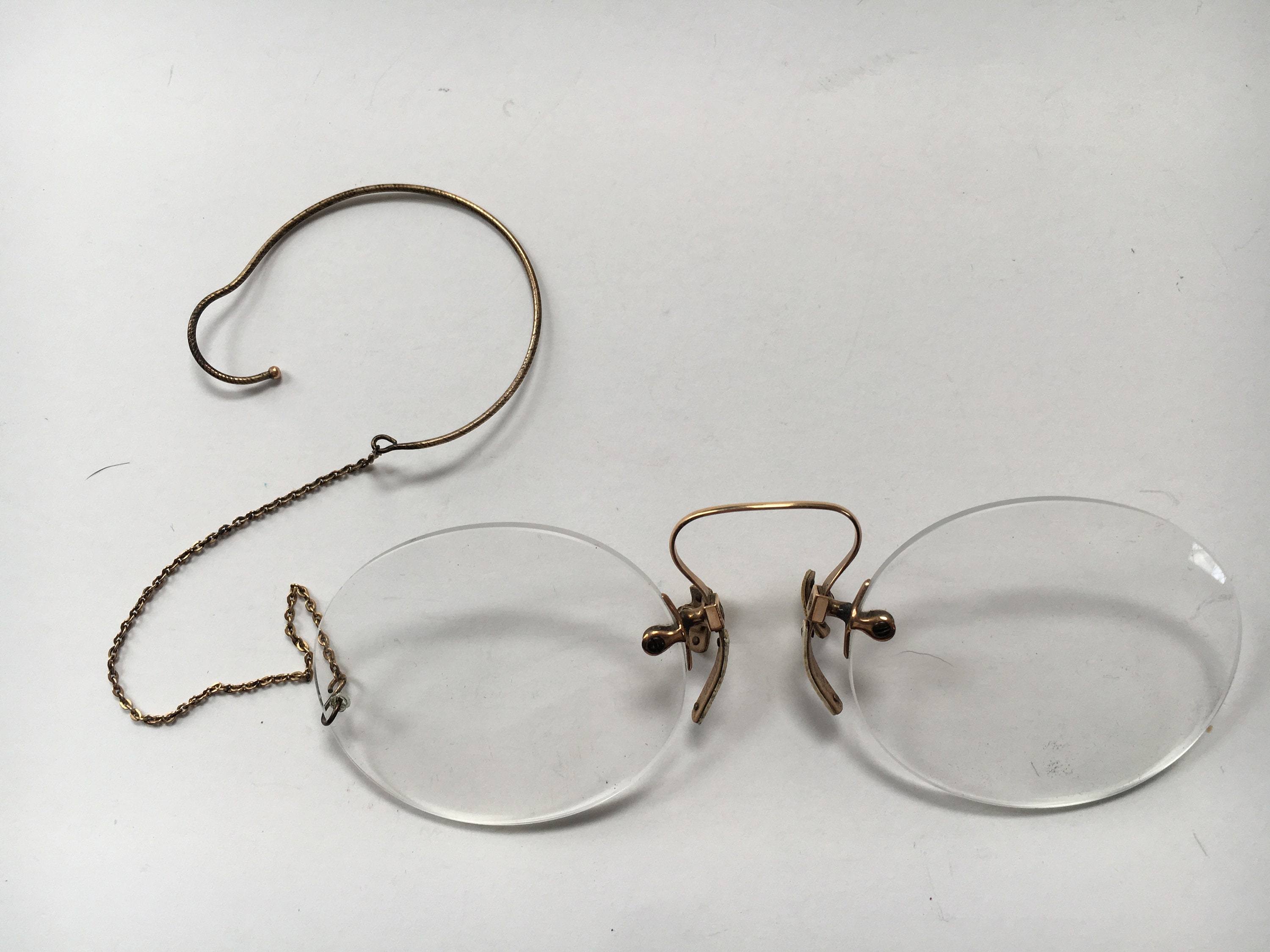 Pince Nez Antique Glasses Earpiece and Case Etsy