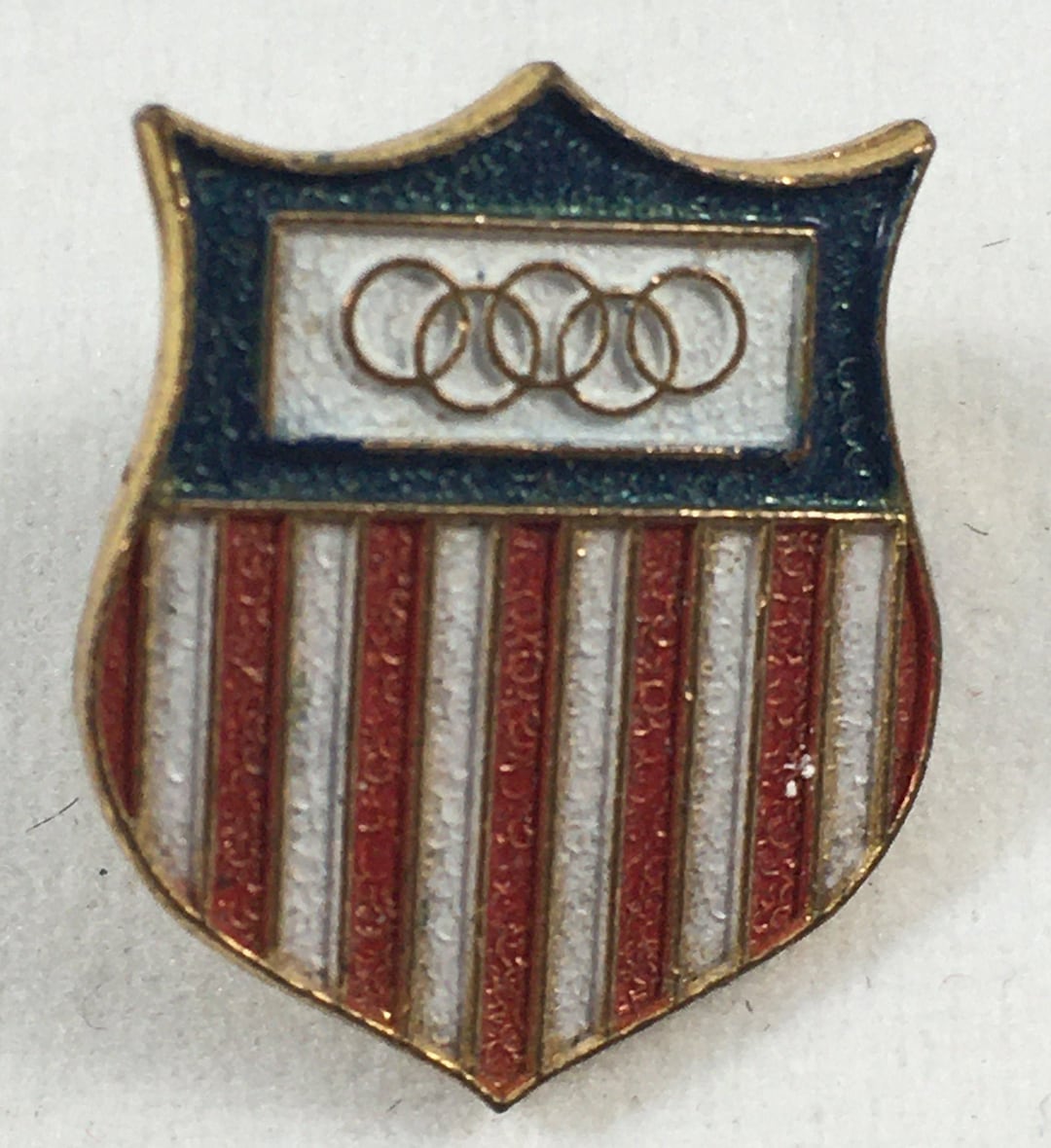 Vintage Enamel Olympic Shield Tie Tack Pin - Etsy