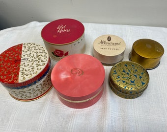 Face Powder Vintage  Boxes Yardley of London, Red Roses, Lady Esther Avon Allercreme Contour Marinello Girl Tin