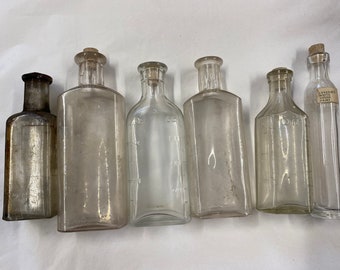 Lot Of 6 Old Glass Bottles