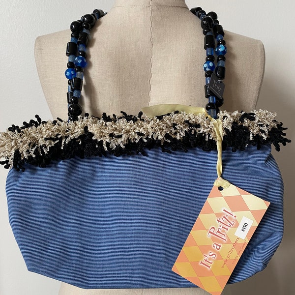 Blue Reversable Handmade Pritz Sisters Handbag