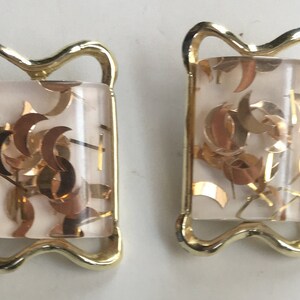 Confetti  Thermoset Moon Clip On Earrings