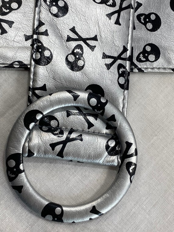 Vinyl Skull And Crossbones 1990's Belt New