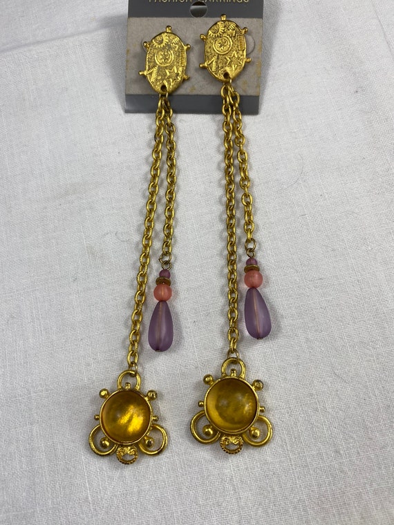 1990's Long Drop Earrings - image 2