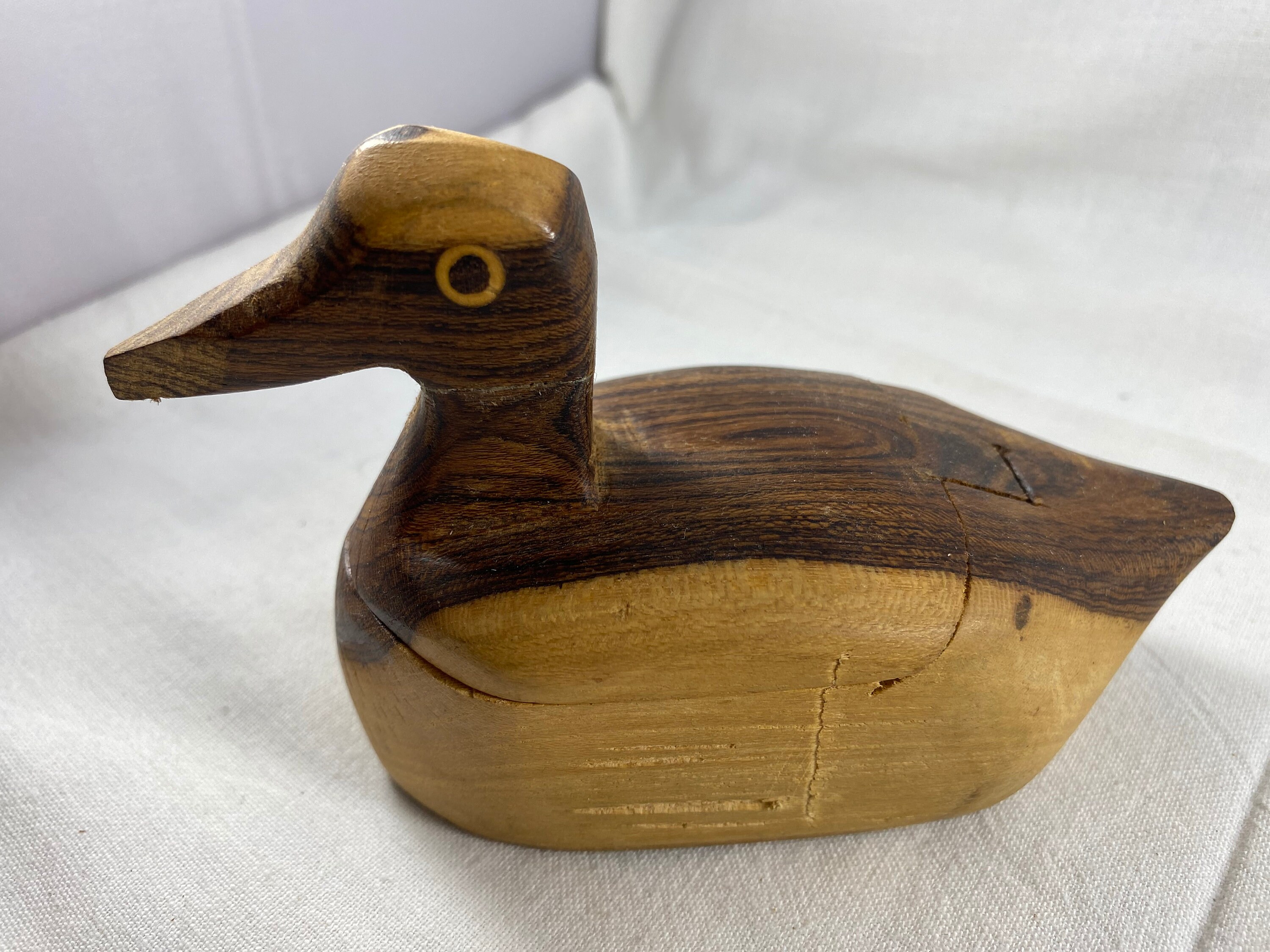 Hand Carved Wood Duck Box Etsy