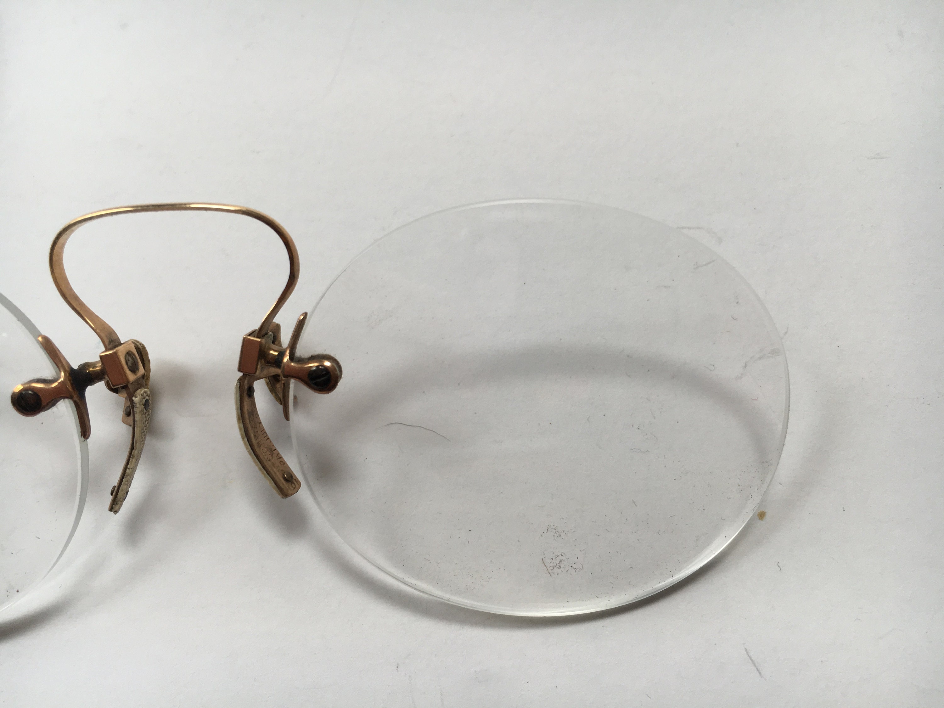 Pince Nez Antique Glasses Earpiece and Case Etsy