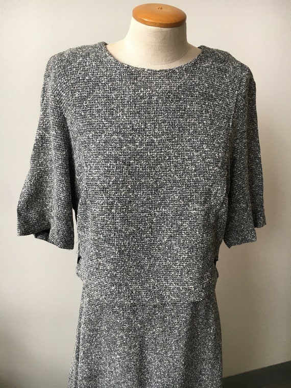 Large Black And White Tweed Vintage Dress