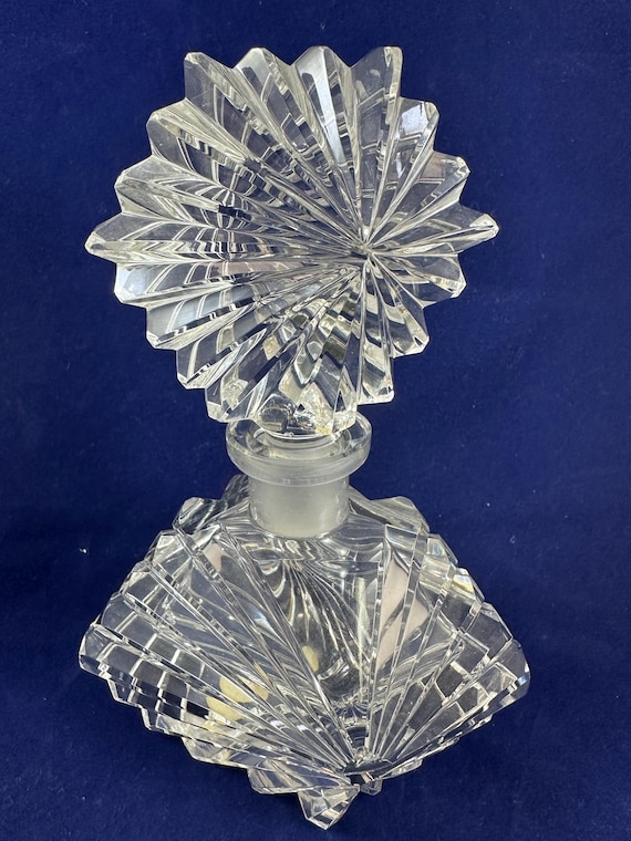 Glass Art Deco Bohemian Style Crystal Perfume Bottle
