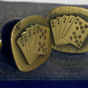 Royal Flush Card Shark Brass Gemelos