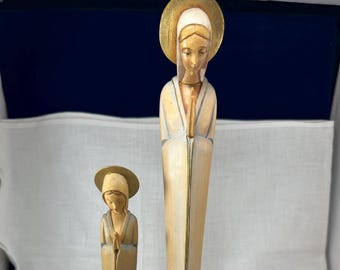 Anri Style Holz Madonna Jungfrau Maria Statuen Italien Paar
