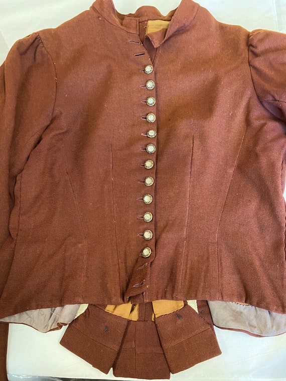 Brown Wool Victorian Bodice Jacket - image 8