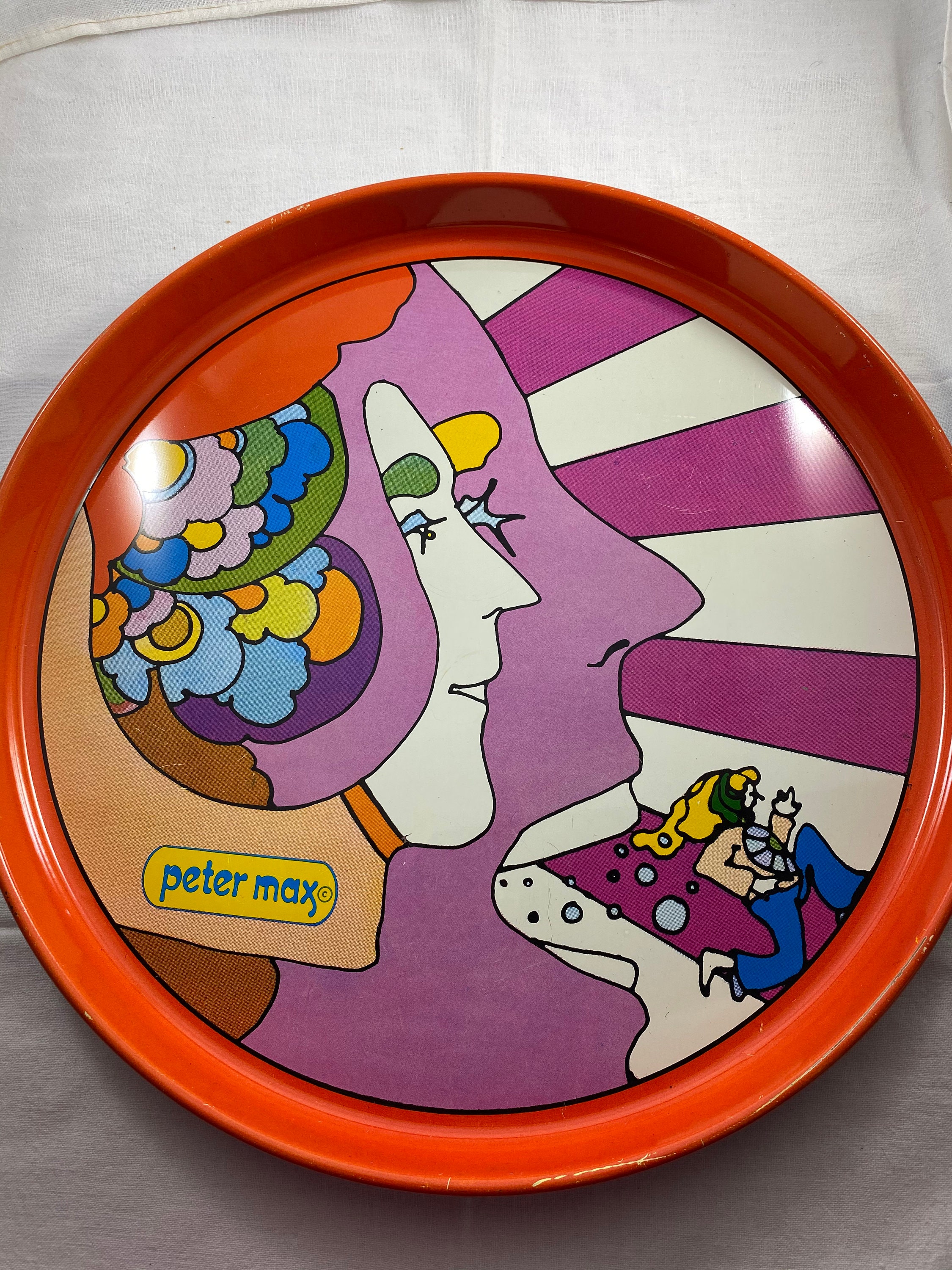 大皿　ピーターマックス　petermax Peter Max Plates - Etsy