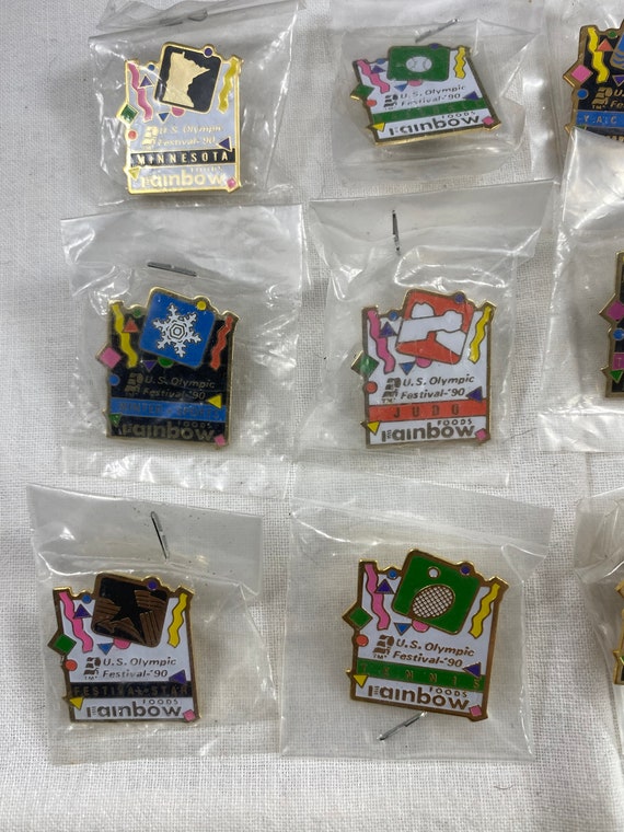 US Olympics 1990 Rainbow Foods Pins Set Of 10 - image 7