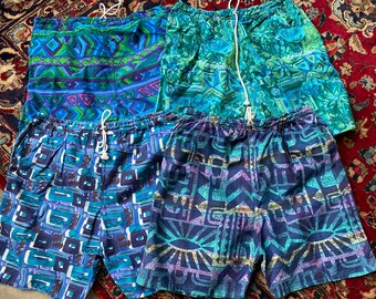 1990's Drawstring Board Shorts With Pockets