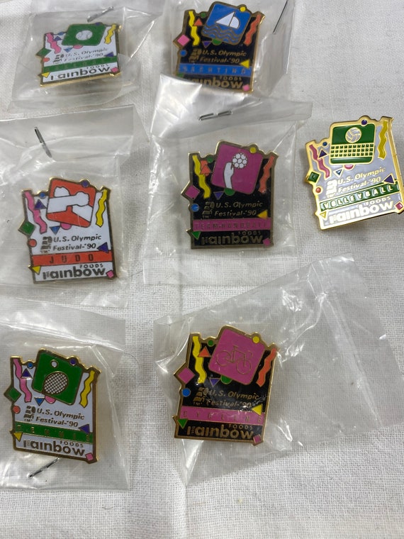 US Olympics 1990 Rainbow Foods Pins Set Of 10 - image 9