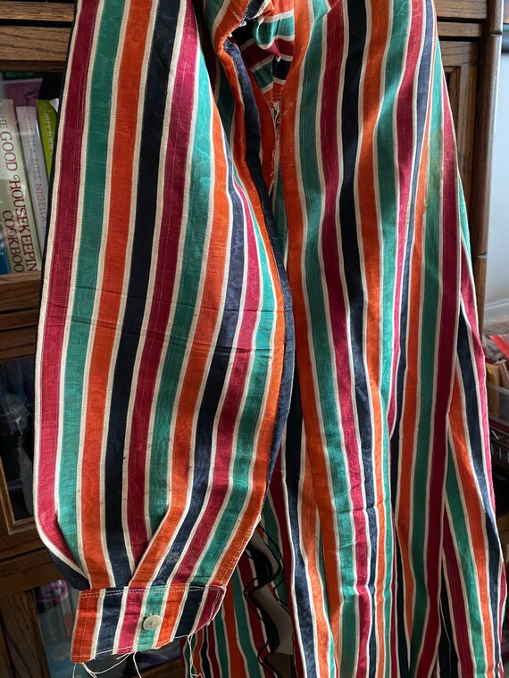 Hand Stitched Antique Striped Theater Costume Rob… - image 5