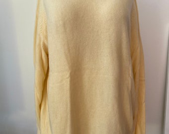 Pull Pull Jaune 100% Cachemire Paola Mondo Taille Large