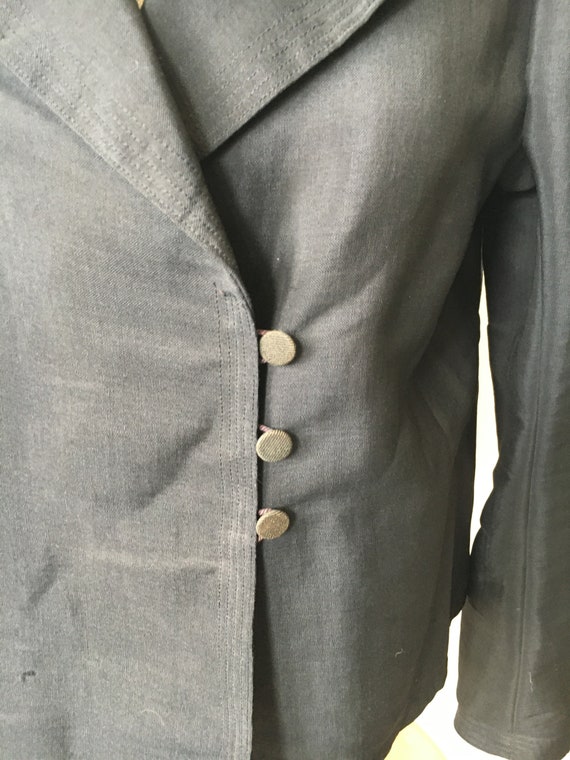 Black Linen Swing Jacket - image 5