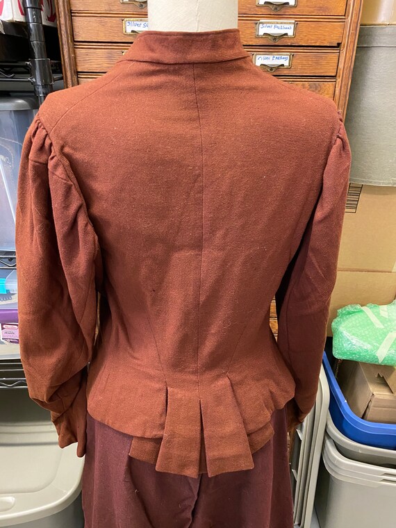Brown Wool Victorian Bodice Jacket - image 4