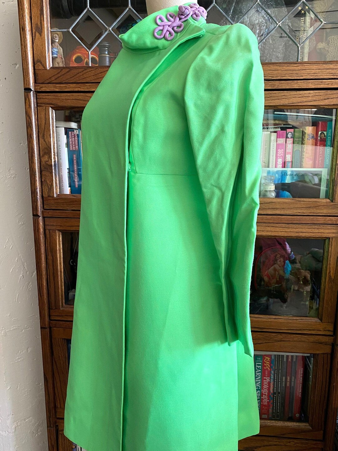 lime green and purple dress Custom Made Spring Lime Green and Purple Shift Dress With Matching Coat