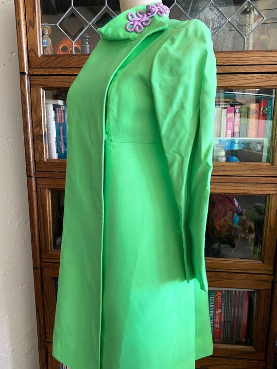 Custom Made Spring Lime Green and Purple Shift Dress With Matching Coat -  Etsy