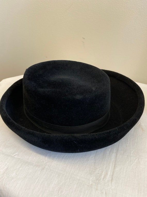 Black Velour Evelyn Varon Hat - Etsy display picture 2