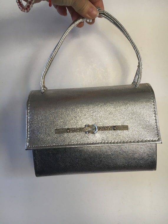 Silver Lame' Box Purse - image 2