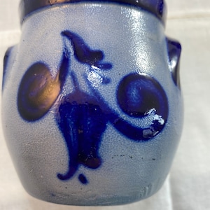 Contemporary Blue Salt Glazed Pottery Vase