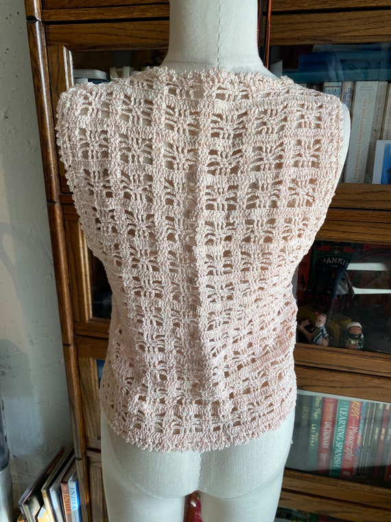 Hand Crochet Peachy Pink Vest - image 3