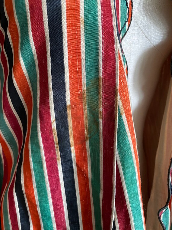 Hand Stitched Antique Striped Theater Costume Rob… - image 9