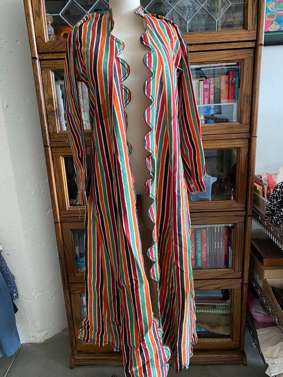 Hand Stitched Antique Striped Theater Costume Rob… - image 2