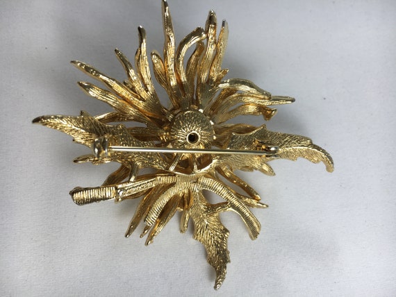 Corocraft Gold Floral Brooch - image 4