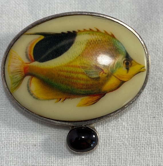 Sterling Silver Pisces Fish Pendant Gem