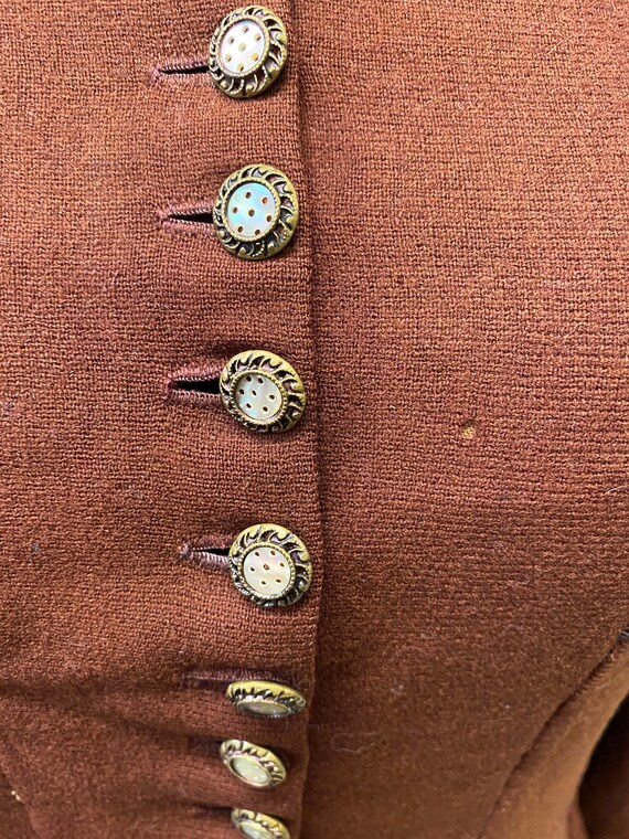 Brown Wool Victorian Bodice Jacket - image 5