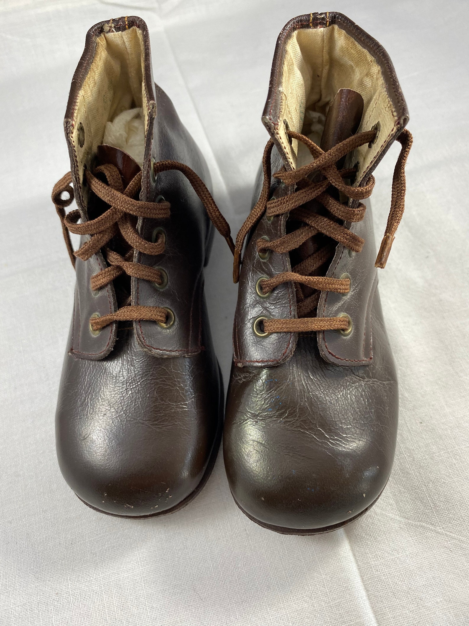 WWII Brown Boy's Shoes Vintage new - Etsy
