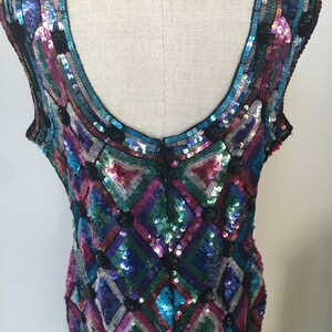 Multicolor Diamond Pattern Sequin Top (2 Color Ways)