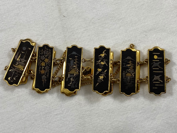 Japanese Damascene Panel Bracelet - image 7