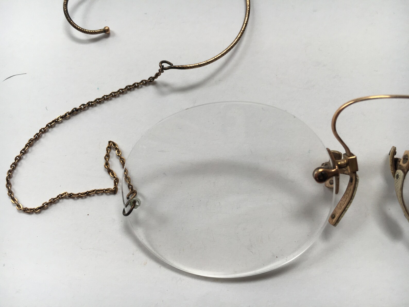 Pince Nez Antique Glasses Earpiece and Case Etsy