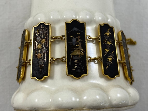 Japanese Damascene Panel Bracelet - image 2