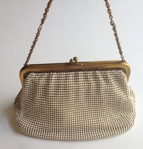Whiting And Davis Cream Mesh Purse - image 8
