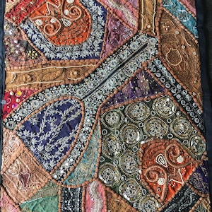 Small Indian Bead Work Wall Hanging In Rusts And browns
