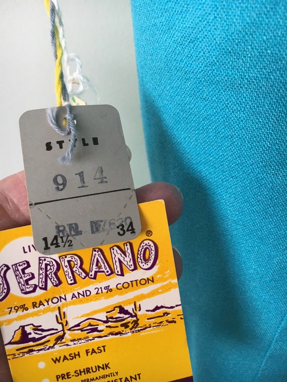 Carol Brent Mod Blue Shift Size 14 - image 7