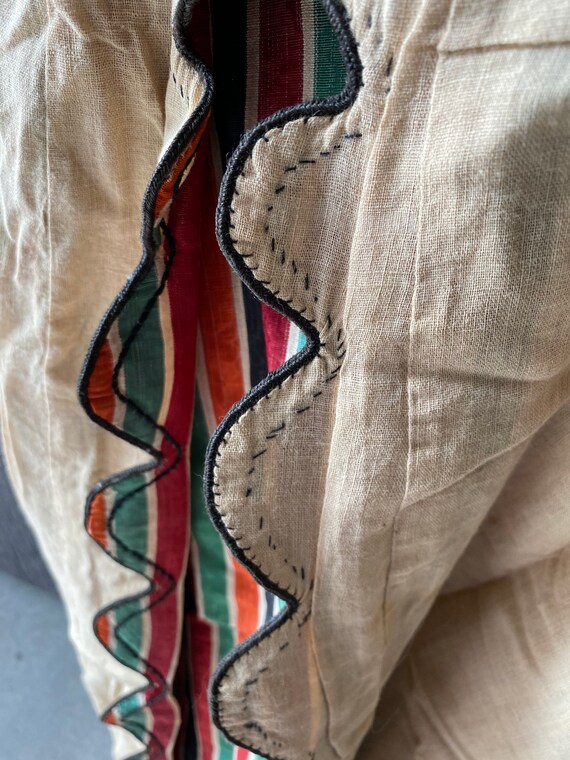 Hand Stitched Antique Striped Theater Costume Rob… - image 10