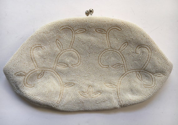 White Beaded Clutch - image 2