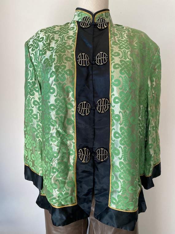 Satin Silk Owen Brothers Green Cheongsam Blouse