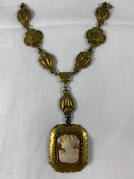 Antique Cameo With Brass Chain - image 6