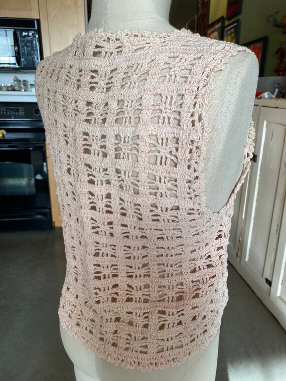 Hand Crochet Peachy Pink Vest - image 8