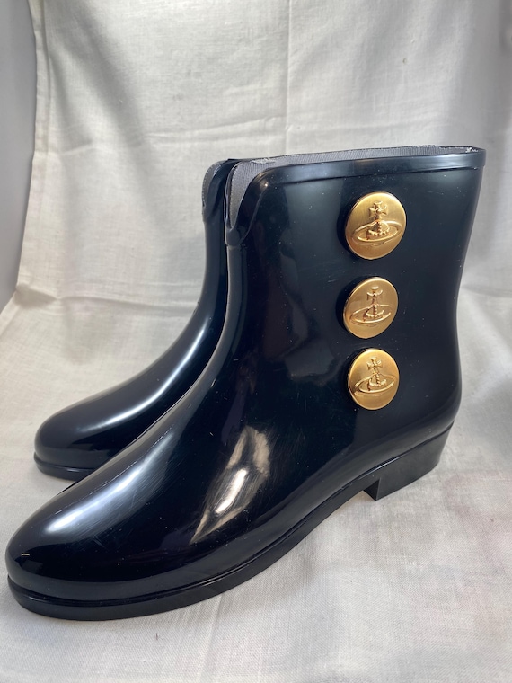 Vivian Westwood Black Rainboots Melissa Eur 37 Usa 6 - Etsy